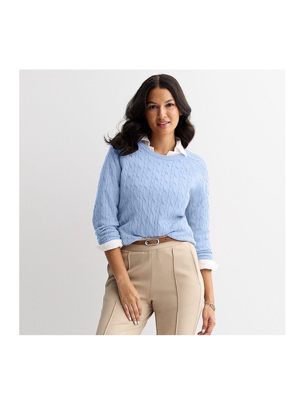 Women’s Croft&Barrow extra soft cable crew neck sweater